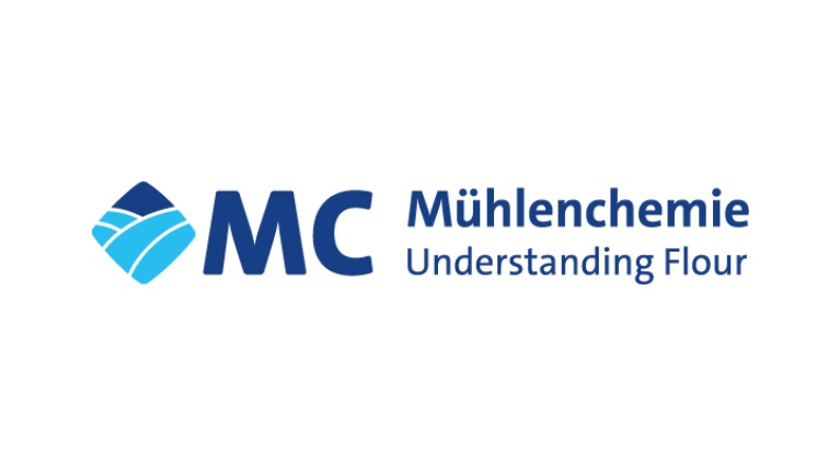 MC Mühlenchemie Logo mit blauem Icon und Schriftzug „Understanding Flour.".
