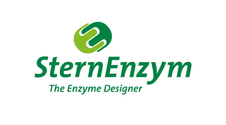 Logo von SternEnzym, bestehend aus grünem Schriftzug und stilisiertem grün-weißem Symbol darüber.