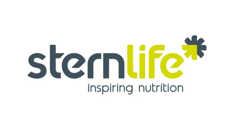 Sternlife-Logo mit dem Slogan „inspiring nutrition“ in Grau und Grün.